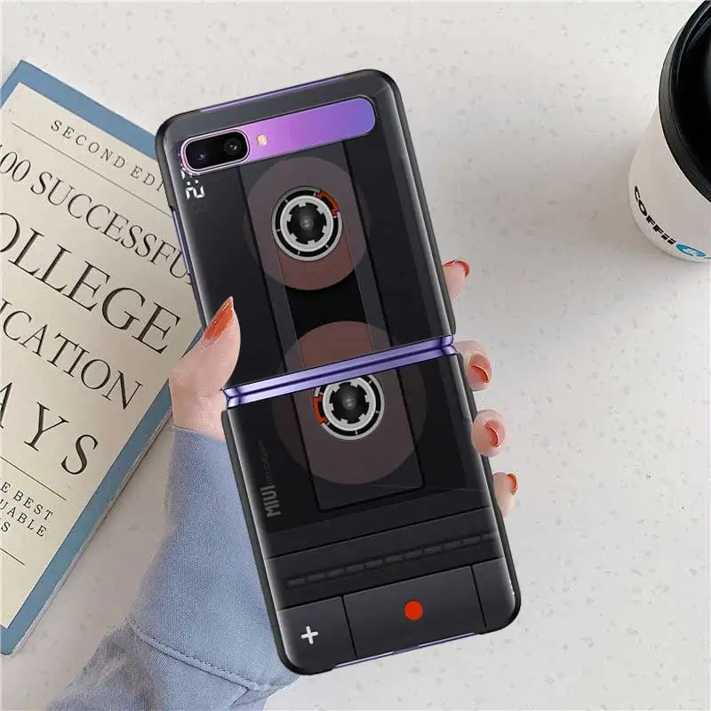 

For Samsung Galaxy Z Flip Fold Case For Galaxy Z Flip 5G Foldable Back Cover Hard PC Cases Coque Shell Retro Mix Cassette Tape