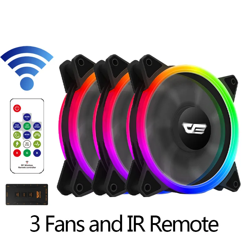 3fans in 1 Aigo кулер DR12Pro куллер радиатор ПК кулер RGB120 мм вентилятор регулировка скорости светодиодный для пк вентилятор тихий AURA синхронизация Cpu кулер для корпуса охлаждения Компьютерный Вентилятор для компьютера - Цвет лезвия: 3fans in 1