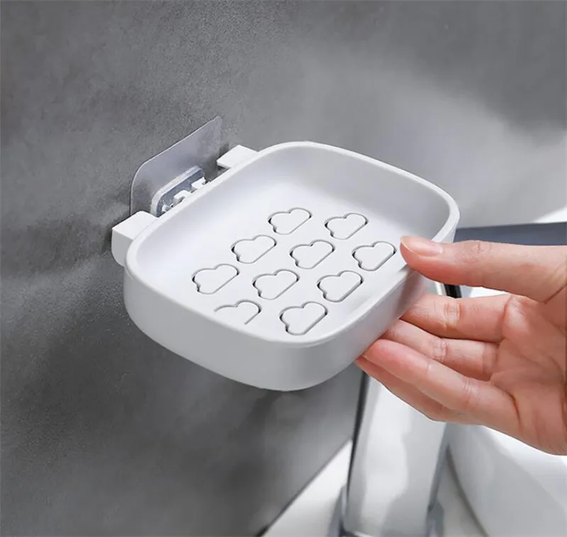 

Cute Bathroom Shower Soap Box Dish Storage Plate Tray Holder Case Suction Bathroom Creative Soap box
