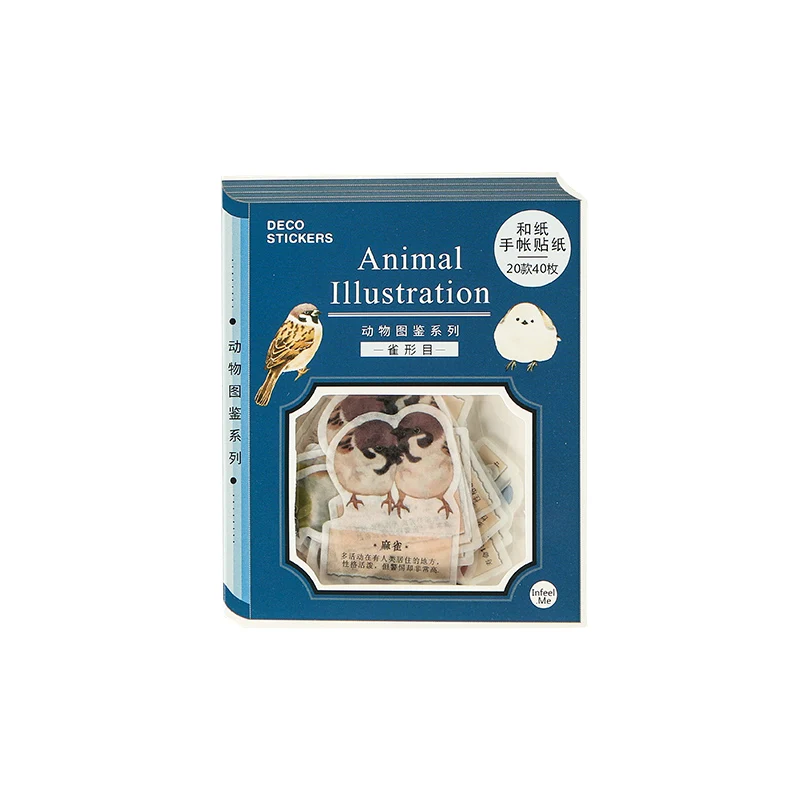 40 шт./лот винтажные декоративные стикеры в виде кошки кролика хомяка для