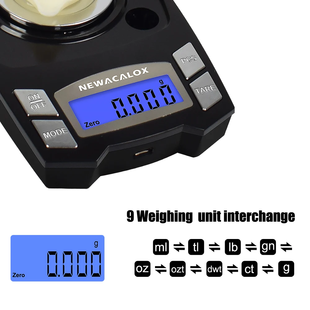 NEWACALOX 100 г/50 г x 0 001 Мини цифровые электронные весы зарядка через USB Точность