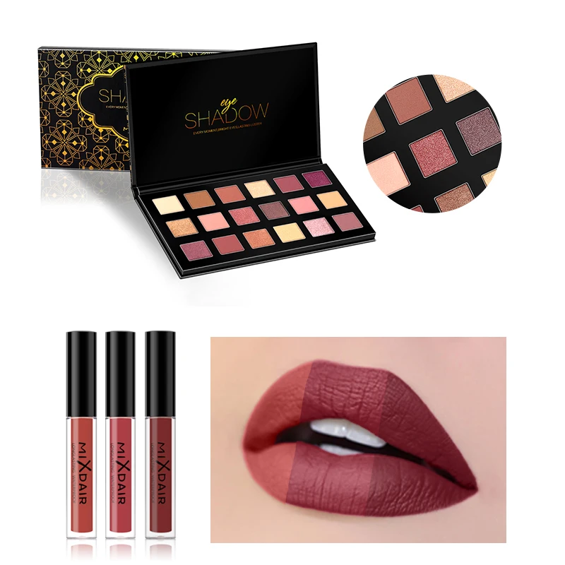 MIXDAIR набор для макияжа 8 шт. подарочный с косметической сумкой в том числе помады 3D