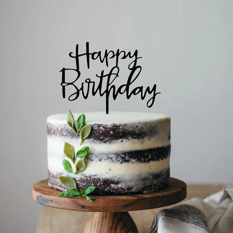 

Happy Birthday Cake Topper Acrylic Letter Cake Toppers Party Supplies Happy Birthday Black Gold Cake Decorations Boy 29 Designs