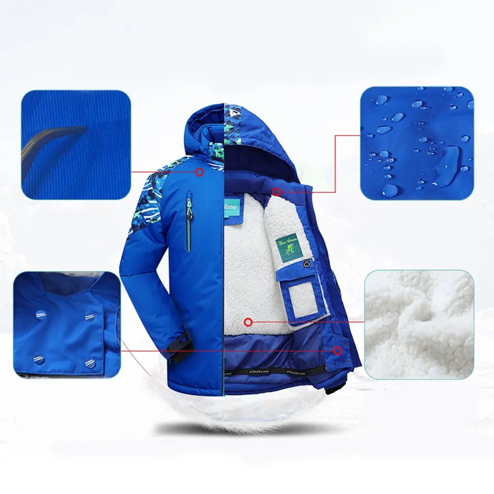 Phibee/лыжный костюм для мальчиков и девочек комплект из водонепроницаемых штанов