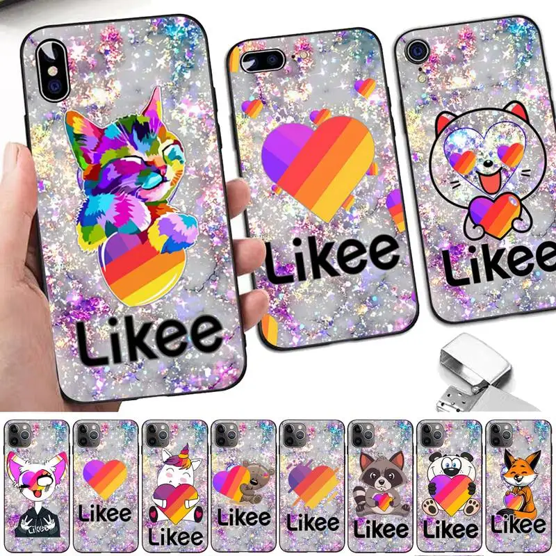 

Likee Funny cat bear love heart Phone Case for iphone 13 8 7 6 6S Plus X 5S SE 2020 XR 11 12mini pro XS MAX