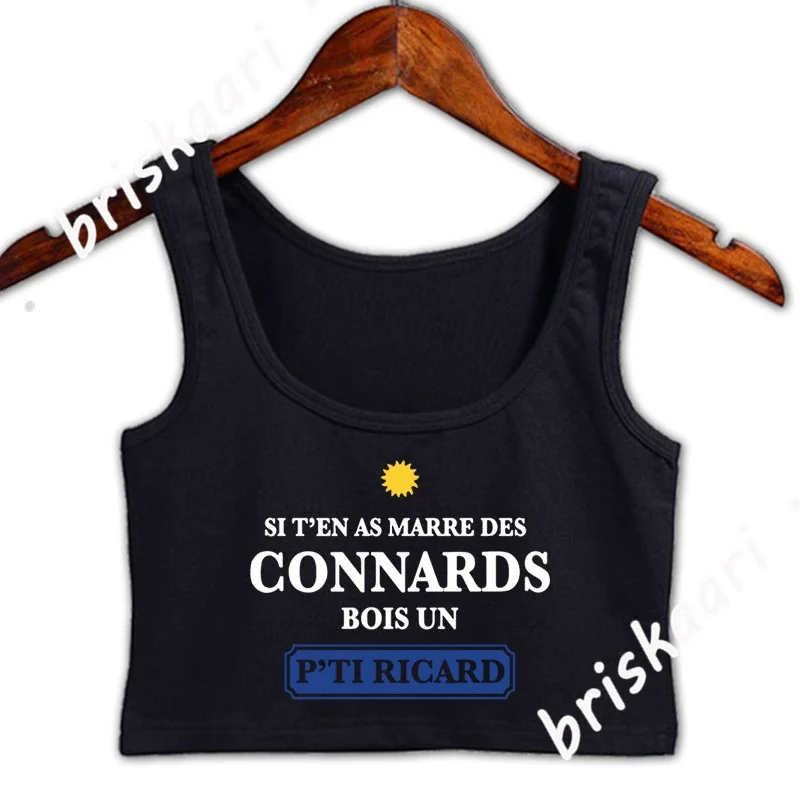 

Siten As Marre Des Connards Bois Un Pti Ricard Gee Crop Top Women Novelty Girls For Girl Tops Basic Solid O-Neck Custom Vest