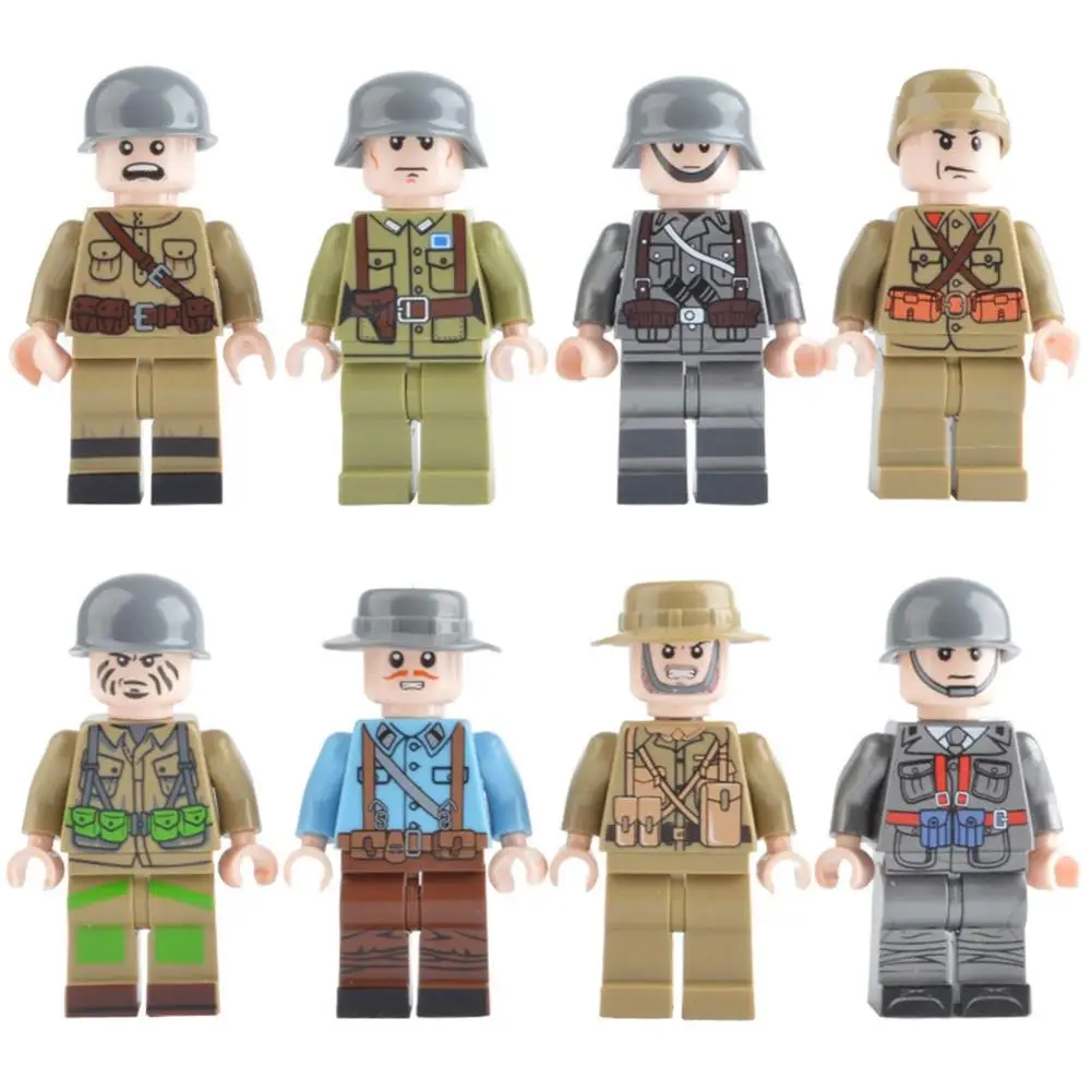 8pcs 12 шт./компл. военный спецназ Солдат кирпичики фигурки-пистолеты команды строительные блоки модель игрушки - Цвет: 8pcs