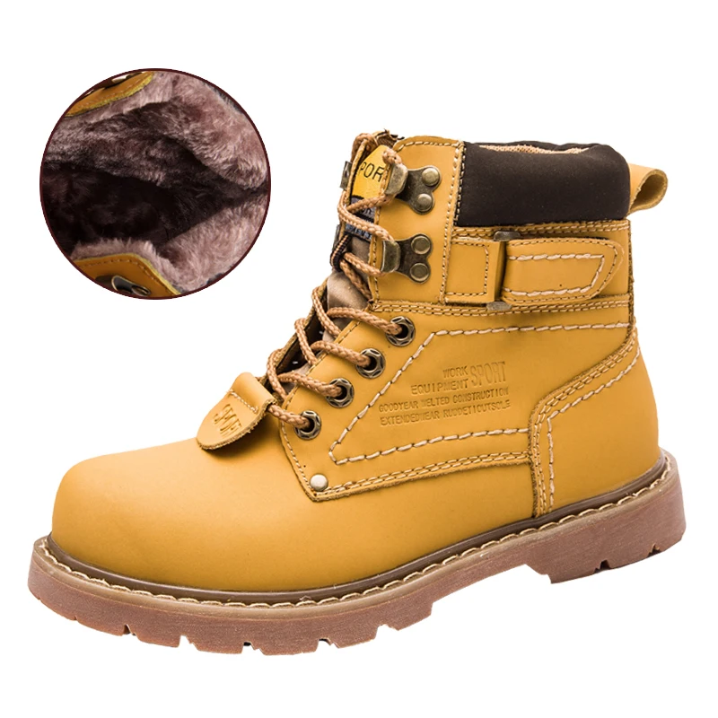 2019 г. новые модные мужские ботинки кожаные зимние теплые высокие удобные легкие