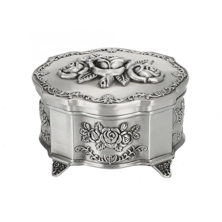 Винтажный стиль Роза цветок ювелирные украшения коробка для хранения кольцо