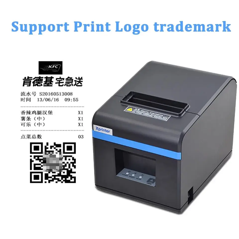 Xprinter термальный pos Штрих-код чековый принтер билета 80 мм bluetooth кухонные принтеры