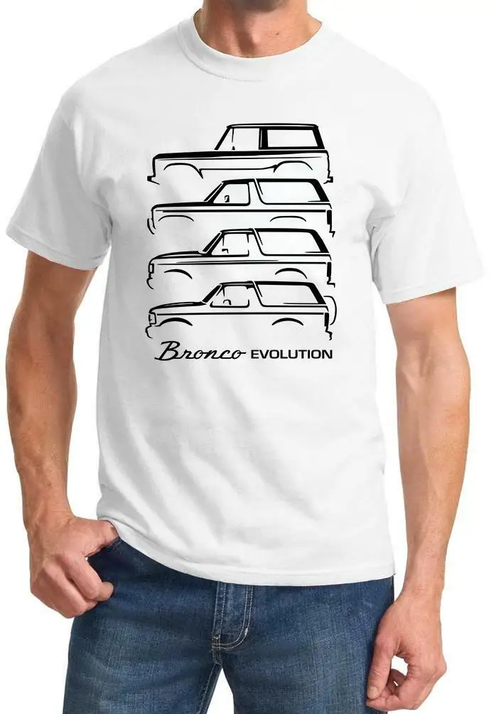 

1966-92 For Bronco Evolution Classic Outline Design Tshirt NEW FREE SHIPPING