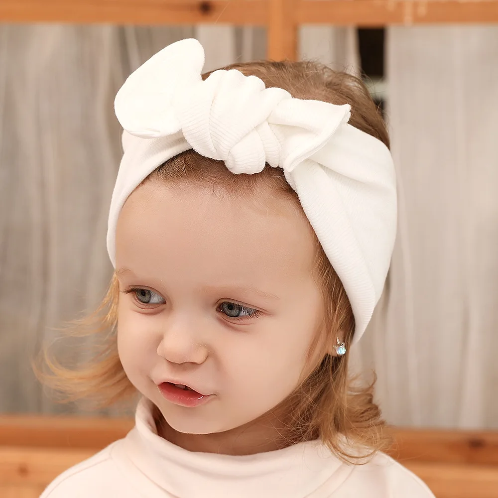 Baby Rib Knot Hair Accessories Girl Headbands for Girls Bandeau Bebe Fille Bows Turban Headband Topknot Head Wrap | Детская одежда и