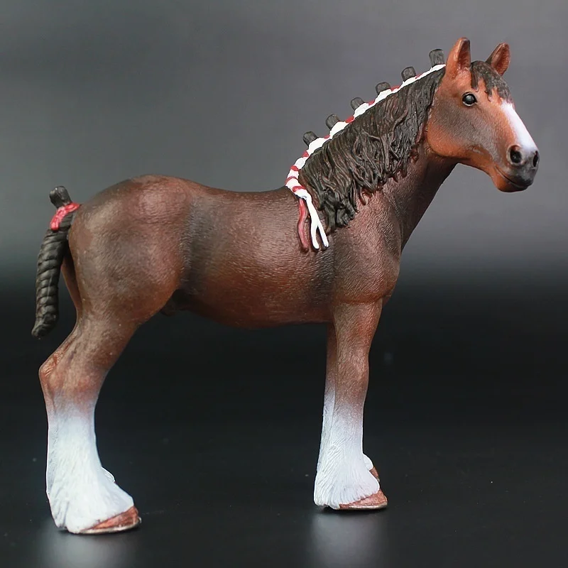

1pcs Resin + PVC ornament horse model Clydesdale male horse gift