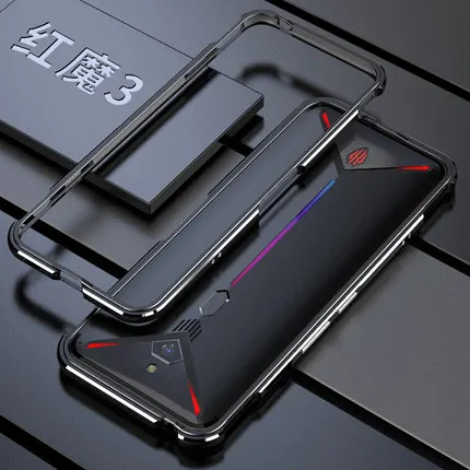 Металлический корпус для zte Nubia RedMagic 3 NX629J, металлический каркас для телефона, edge, чехол для Red Magic 3, Твердый Чехол - Цвет: silver and black