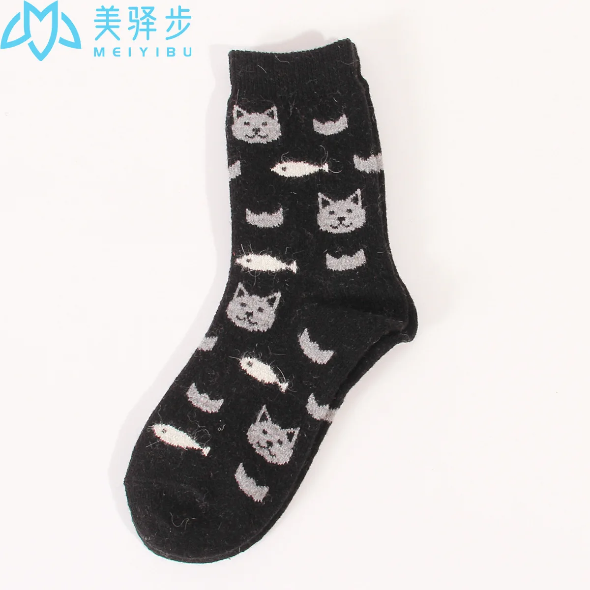 Puppy Small Fish Cartoon Wool Socks 12 PAIRS PER SET Soft Comfortable Hot Women's Socks FOR Winter