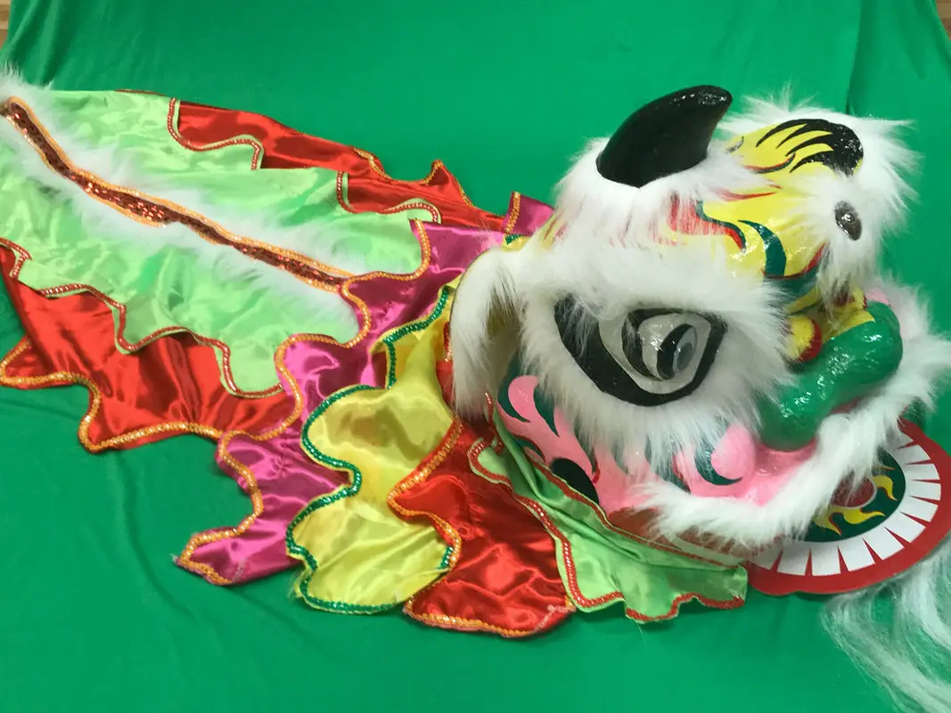 Костюм талисмана китайского льва для танцев костюмы одного ребенка шерстяное