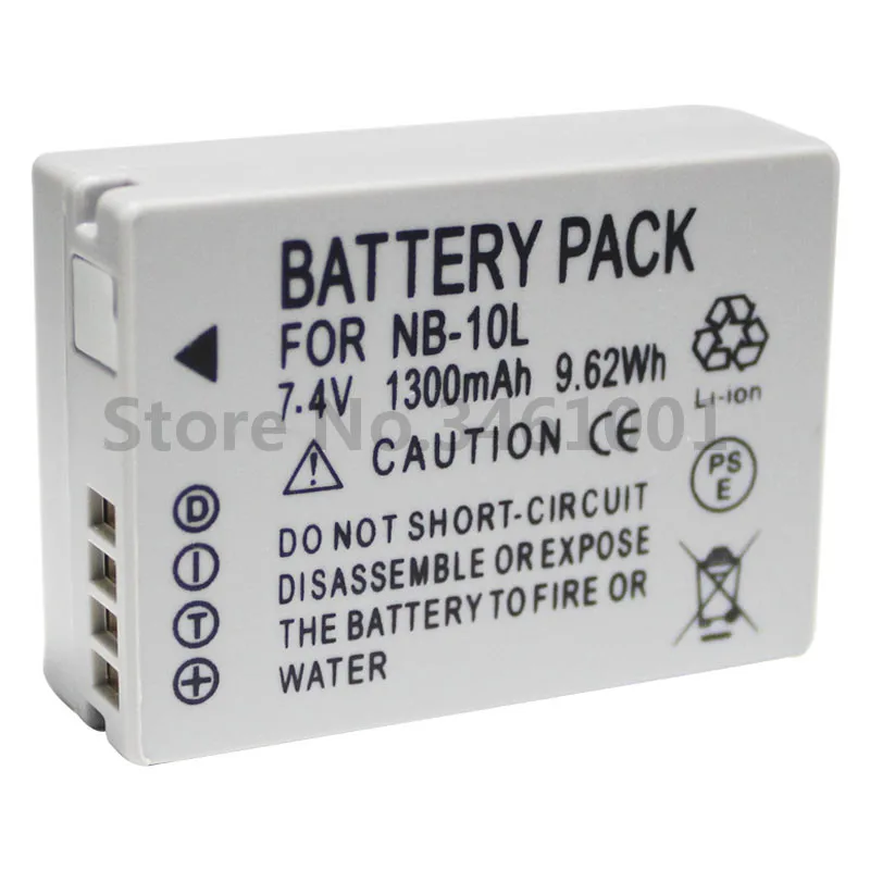 10 шт./лот NB-10L аккумулятор NB10L NB 10L батареи для Canon PowerShot G1X G15 SX40HS SX50HS SX60HS G16 SX40 SX60 SX50 HS |