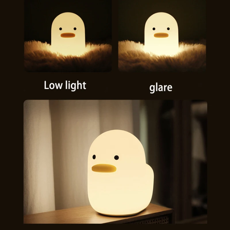 

Cute LED Silicone Night Light Duck Lamp Soft Touch Sensor Lamp Animal Duck LED For Baby Children Kid Bedroom Decorative