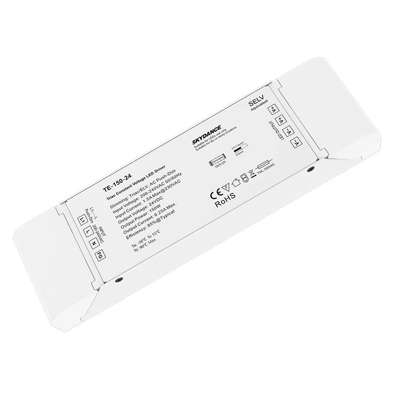 

New Led Triac Dimming Driver AC 200V-240V Input,12V 24V 150W Output Constant Voltage PWM Leading Trailing Edge ELV Push Push Dim