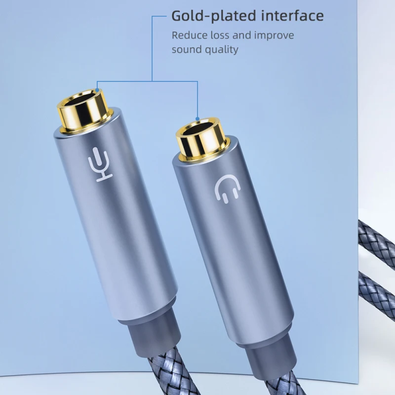 Essager Audio сплиттер для наушников Aux кабель 3 5 мм разъем штырь-двойной гнездо Mic Y