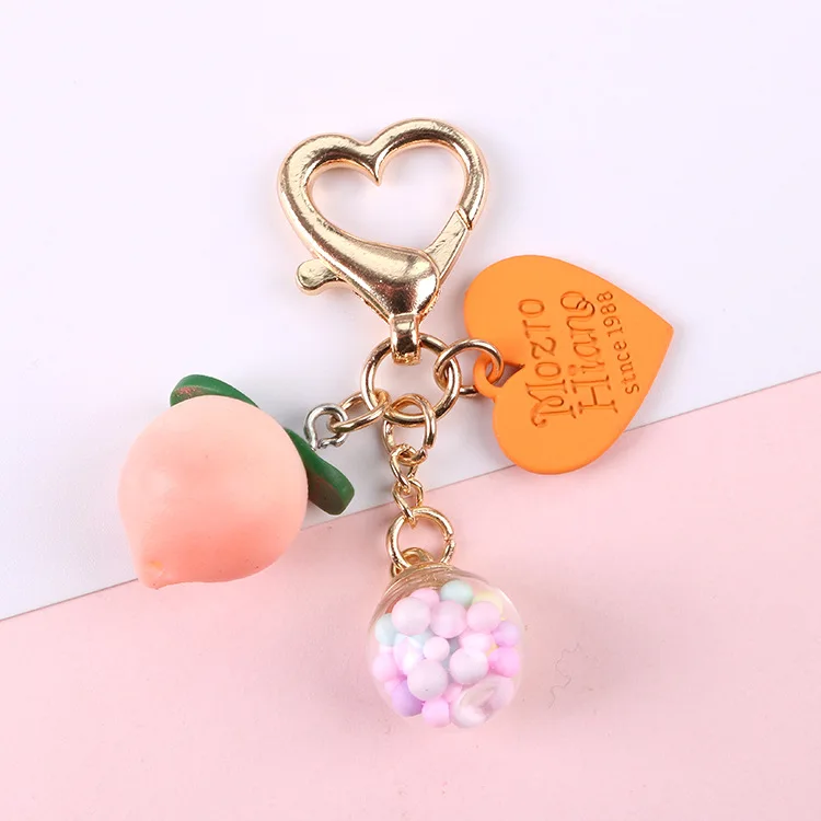 

Pro 4 Protective Case Cute Sweet Peach with Keychain Accessories Earphone Cover Mini Pro4 Cover Silicone Protective Case