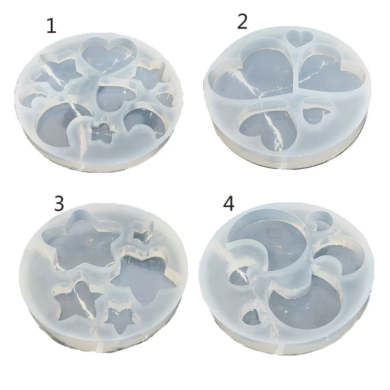 

Handmade All Sizes Moon Star Heart Keychain Pendant Resin Casting Molds Moon Star Silicone Molds Jewelry Making Tools
