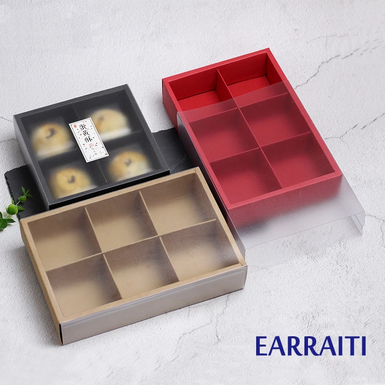 

6 шт. коробка для печенья, выдвижной ящик, коробка из крафт-бумаги, окно, торт, Подарочная коробка для макарон упаковка, свадьба, день рождения...