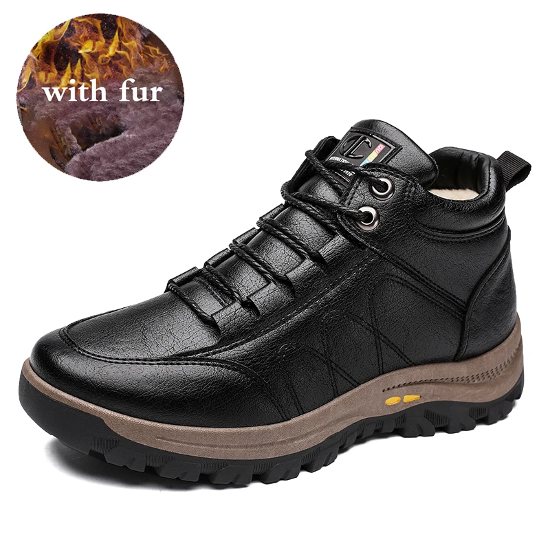 

Men Winter Snow Boots Warm Waterproof Sneakers Nice Light Activities Fur Plush Work Boots Male Footwear Men Shoes Ankle Boots