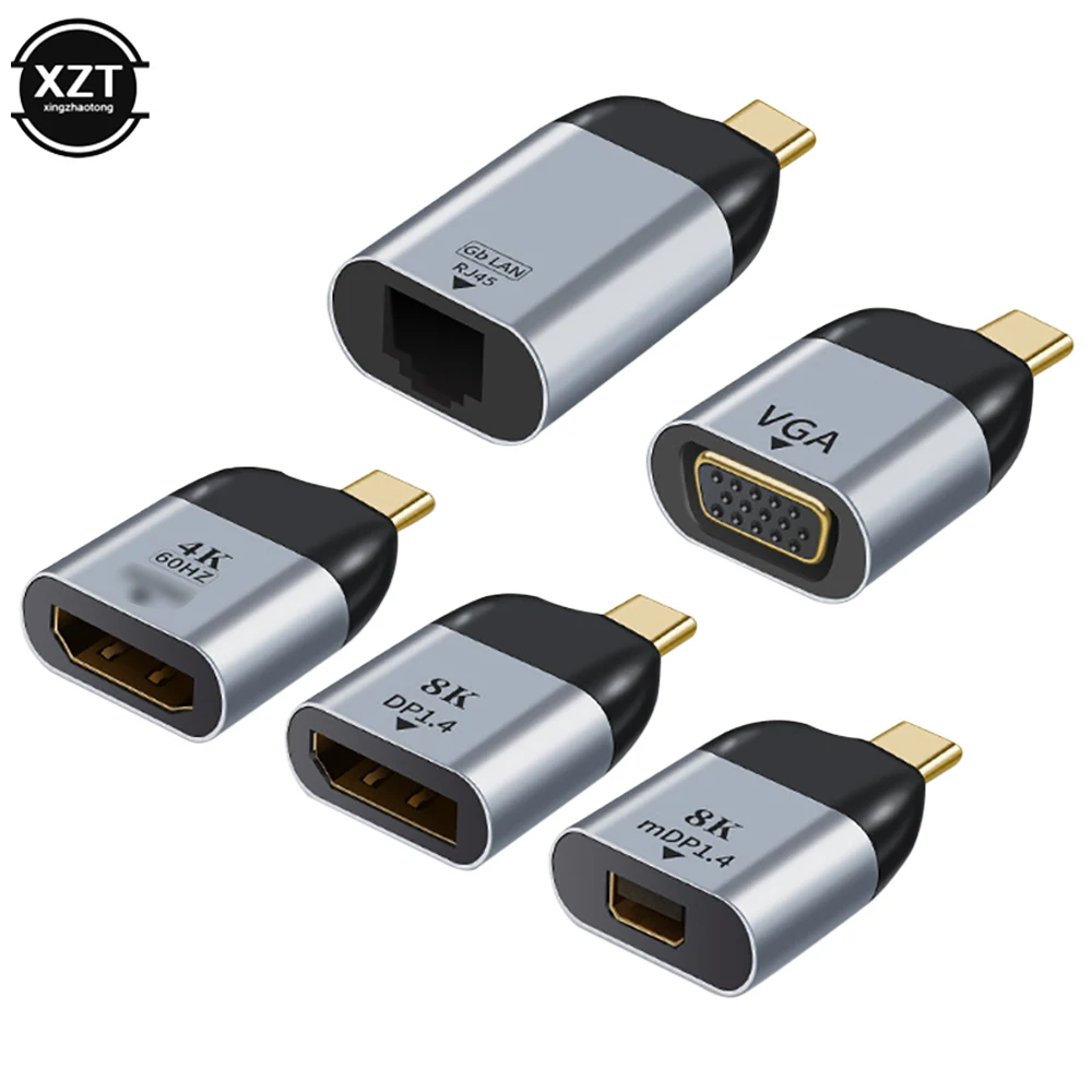 Переходник USB 3.1 Type C на HDMI-совместимый/DP/VGAminiDP RJ45 вилка-конвертер проекция 4K/8k 60 Гц