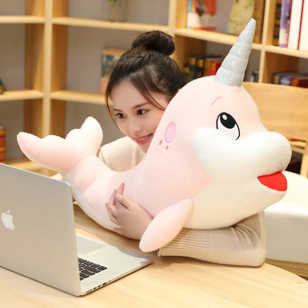 

Nice Huggable Cute Teal Narwhale Stuffed Animal Whale Plush Toy Fish Kids Dolls For Children Birthday Christmas Gifts