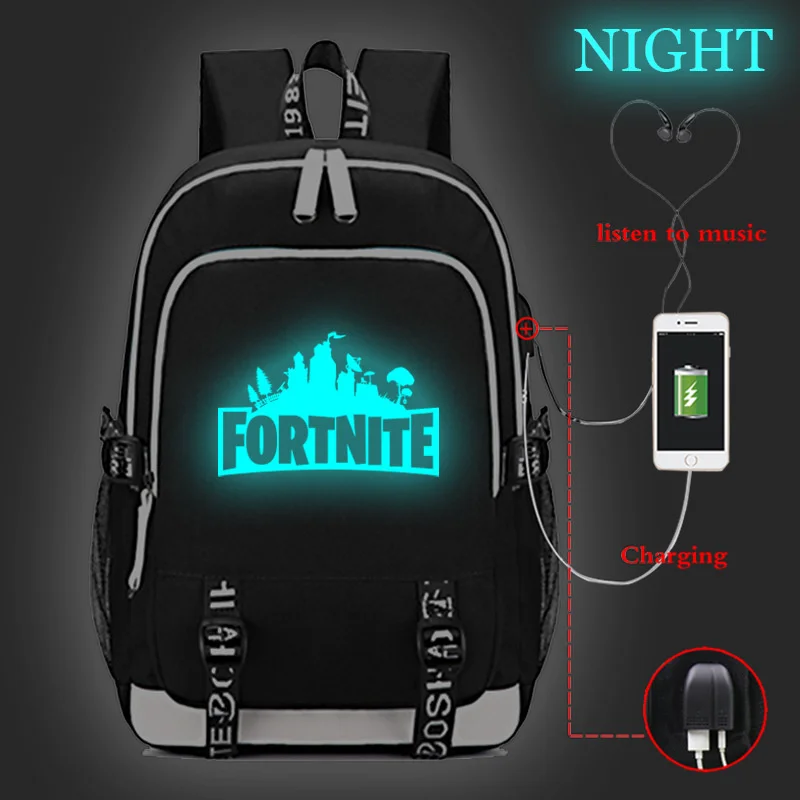 

-Светящийся рюкзак с узором, USB-зарядка, школьная сумка, дорожная сумка, сумка для компьютера