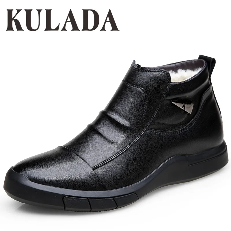 KULADA Новинка Мужская зимняя обувь наивысшего качества Мужские Зимние ботильоны с
