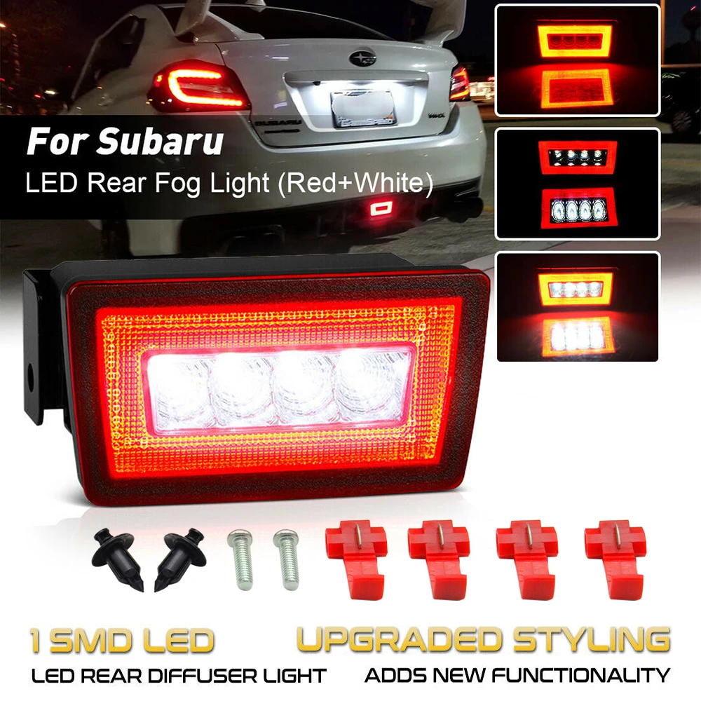 

F1 Style LED Dark Smoked Brake Tail Light Lamp For 2011-2021 Subaru WRX STi Impreza XV Crosstrek LED Rear Fog Tail/Brake 12V Red