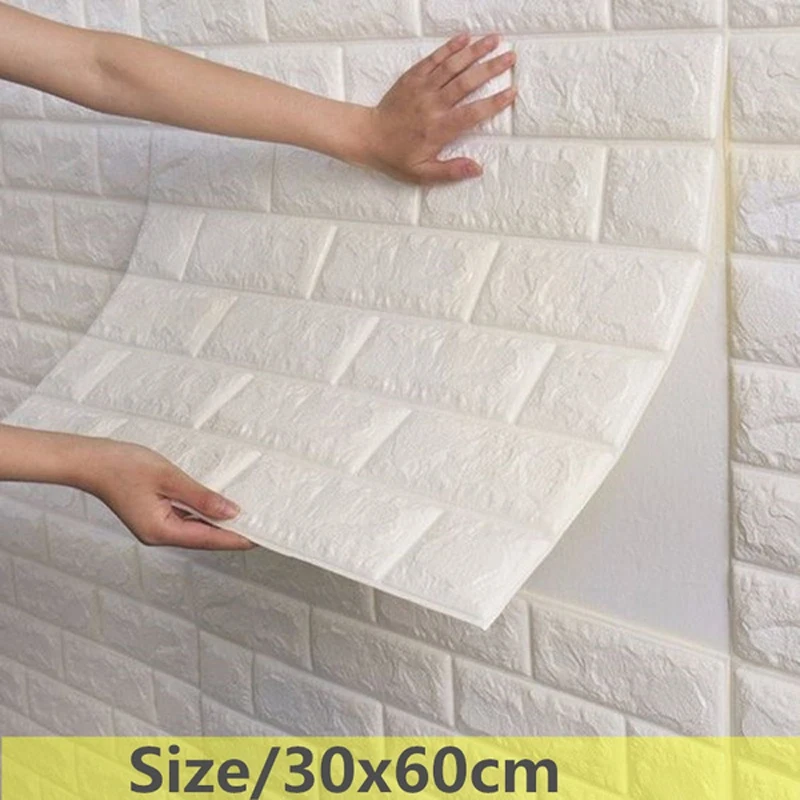 

10pcs 3D Wallpaper DIY Wall Stickers Wall Decor Waterproof Foam Embossed Brick Stone Wallpaper Room House Decoration