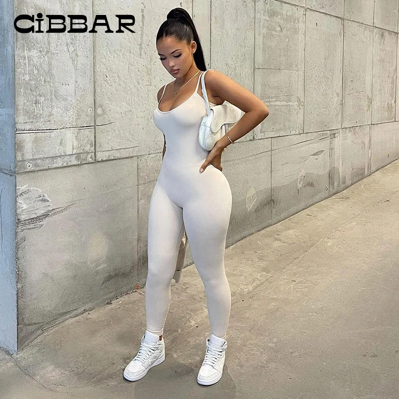 

CIBBAR обтягивающие однотонные комбинезоны, осенняя одежда для женщин без рукавов, повседневная сексуальная женская одежда для коррекции фиг...