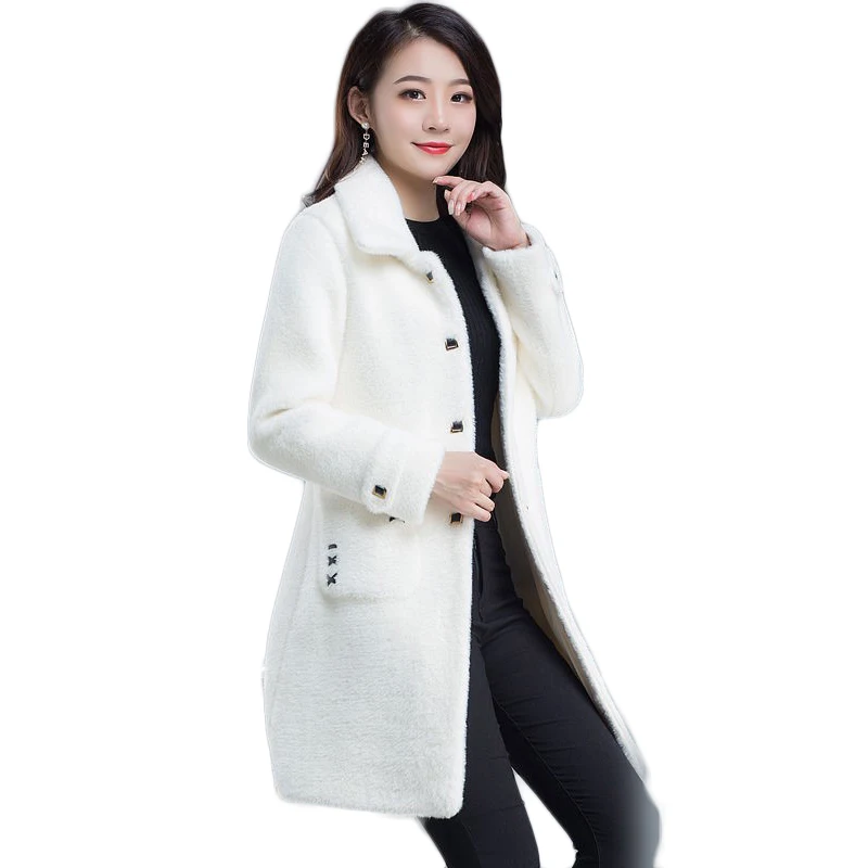 Haute Couture Fur Parkas Top Women Clothing Shaggy Coat Winter Imitate Mink Cashmere Keep Warm Outwear Quality Assurance 367