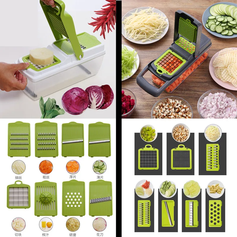 2 Kinds Optional Multi-functional Vegetable Slicer Set Diced Potato Fruit Tools Shred Cutter Grater Kitchen Gadgets | Дом и сад