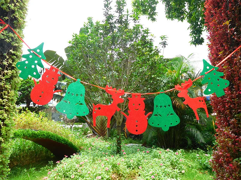 

Christmas decorations felt cloth Christmas tree snowman bell Elk ornament Christmas banner