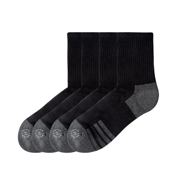 Black gray 4 pairs Xiaomi Mijia 7 м антибактериальные чёсаный хлопок Мужские носки без пятки естественное качество здоровая кожа не легко деформируется 3A Антибактериальные | - Цвет: Black gray 4 pairs