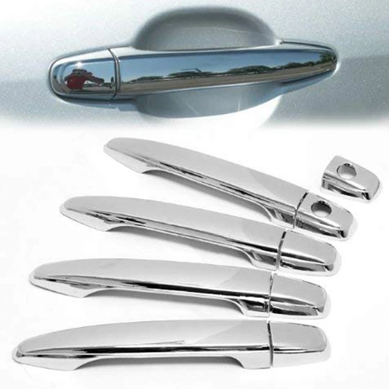 9 шт. хромированные дверные ручки крышки Накладка с дополнительной замочной