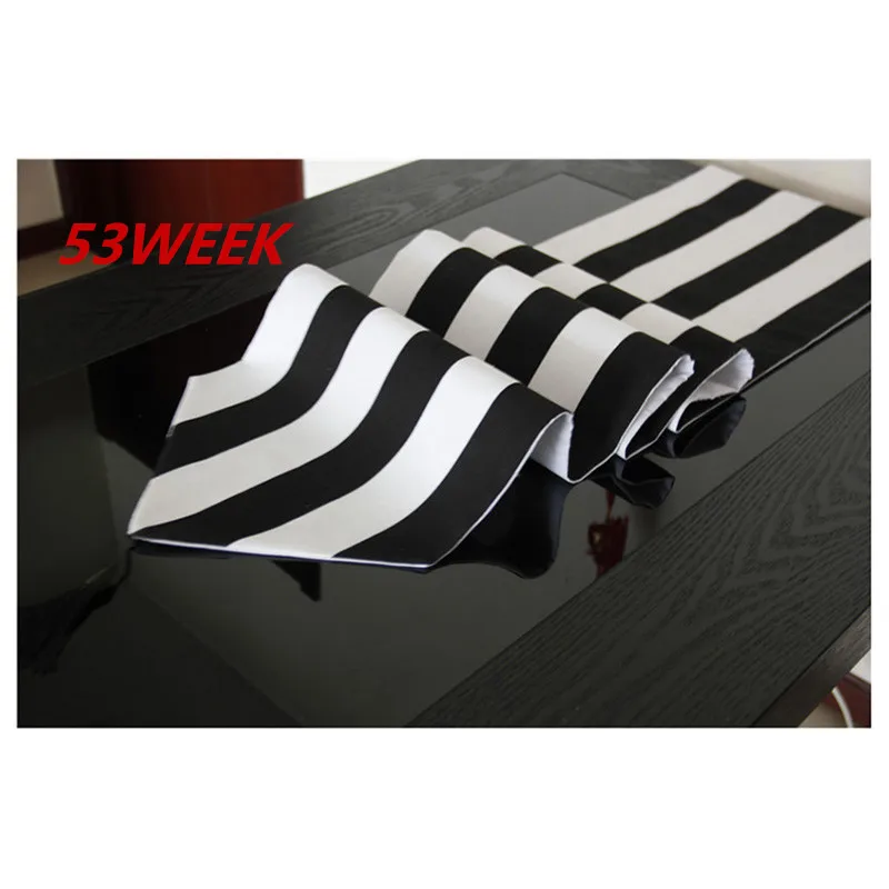 Свадебные украшения скатерть для свадебного зала в черную и белую полоску