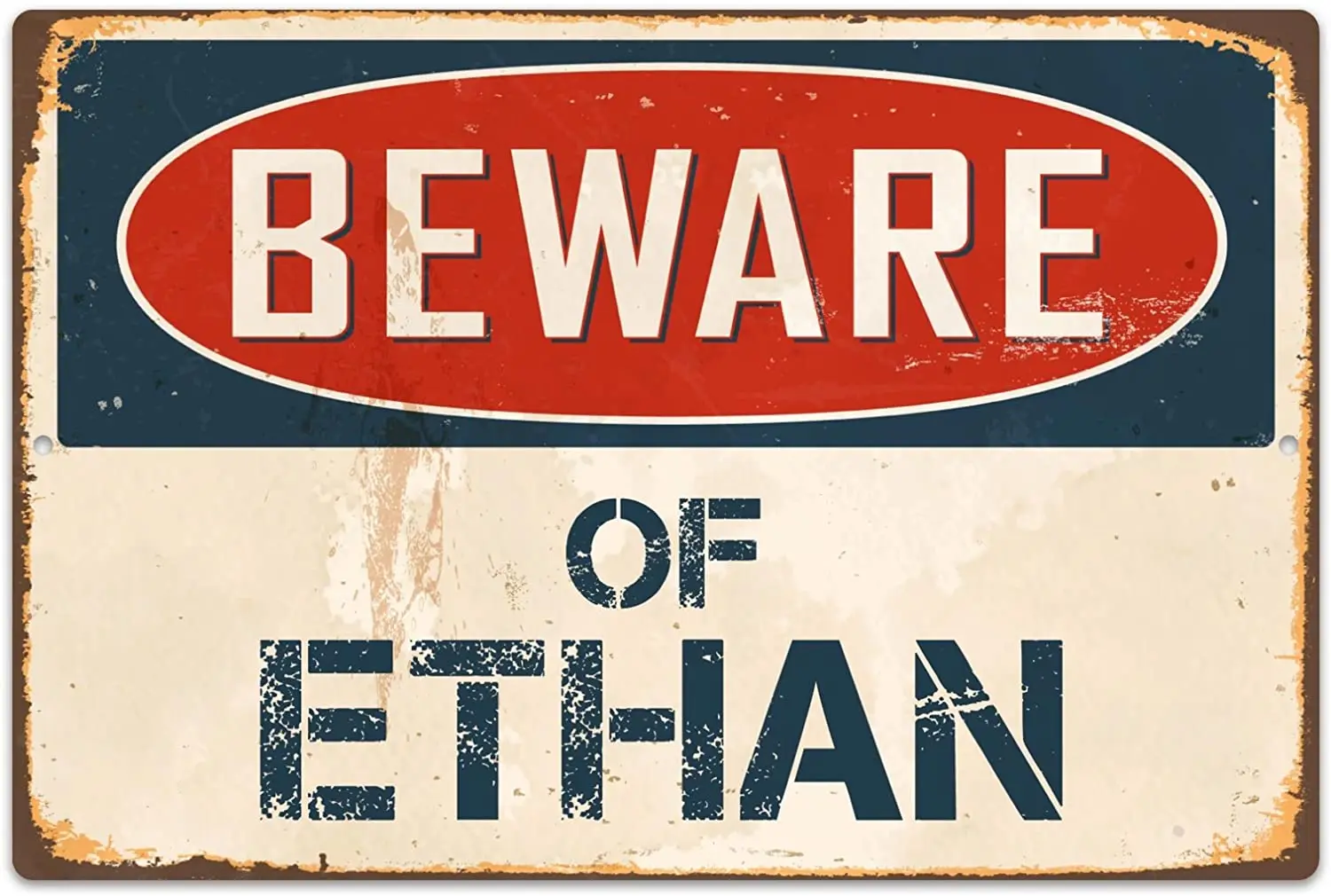 

StickerPirate Beware of Ethan 8 x 12 Vintage Aluminum Retro Metal Sign VS654