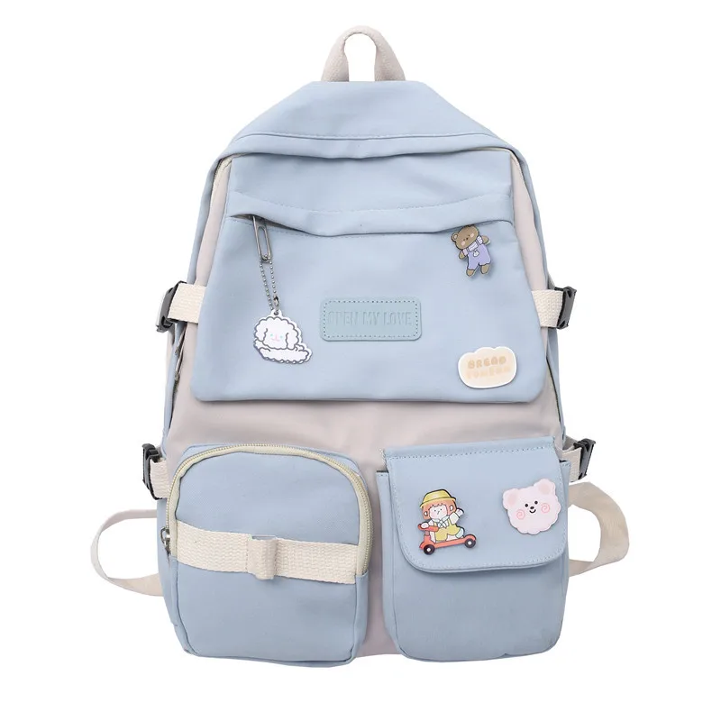 

Backpack Canvas PU Backpack NYLON Anti-theft Shoulder Bag School waterproof trend adult laptop bag blosa hombro mochila sac ados