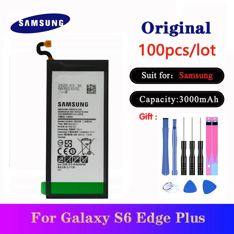 

100pcs/lot Original EB-BG928ABE Battery For Samsung Galaxy S6 Edge Plus G928 G928G G928F G928T G928A G928I G928S Phone Batteries