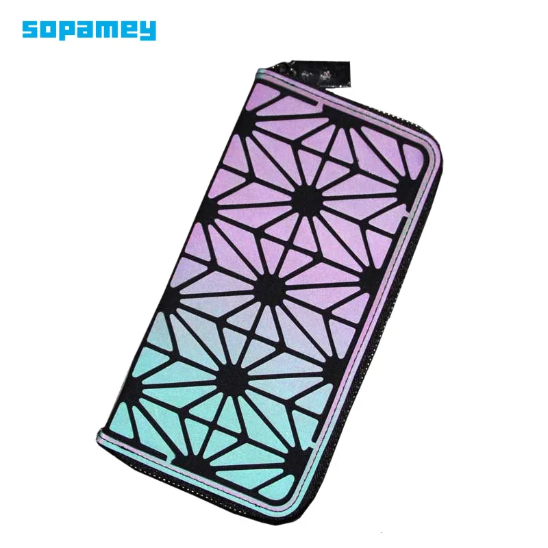 Новейший бумажник с геометрическим узором женский длинный клатч кошелек