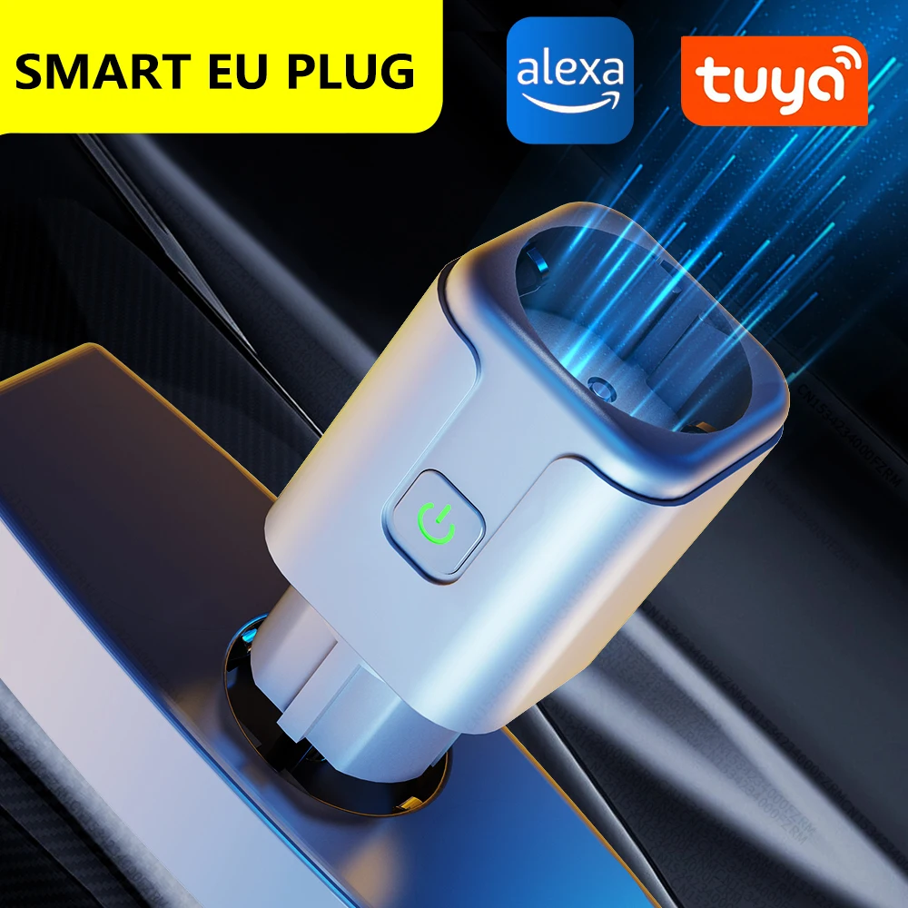 

16A Smart Plug Wifi EU Socket Power Monitor Timer Socket Wall Plugs Tuya SmartLife Control Works With Alexa Google Assistant