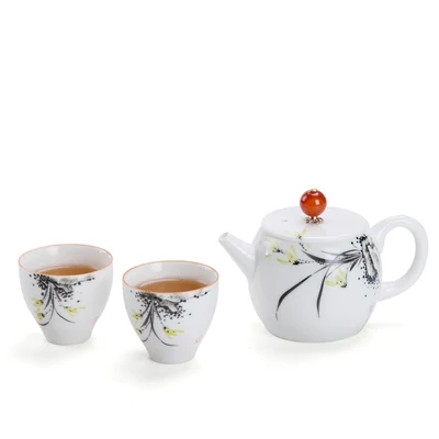 Керамический чайный набор с ручной росписью Цзиндэчжэнь дорожный один чайник