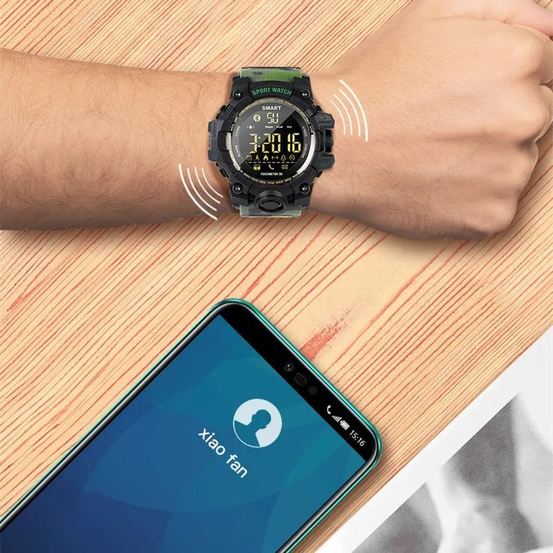 Часы COXRY мужские камуфляжные Цифровые Смарт-часы в стиле милитари для бега