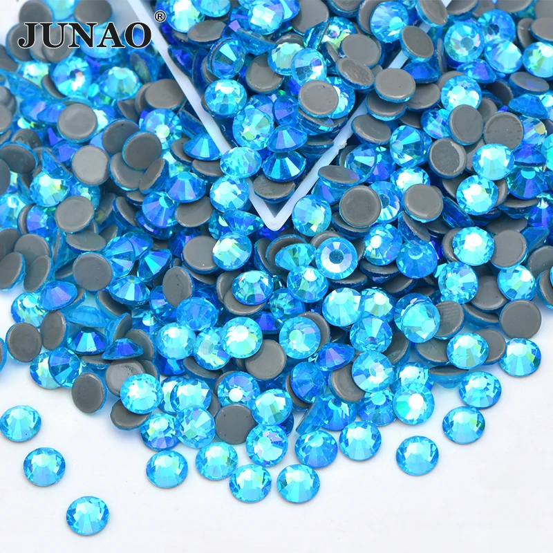 JUNAO SS6 8 10 12 16 20 30 светильник аметист AB Flatback Стекло Стразы Горячая фиксация круглый