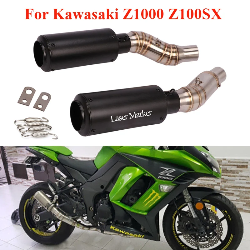 

Motorcycle Exhaust System Pipe Middle Connect Tube Connecting 51MM Tip Muffler Pipe Slip On For Kawasaki Z1000 Z1000SX 2010-2019